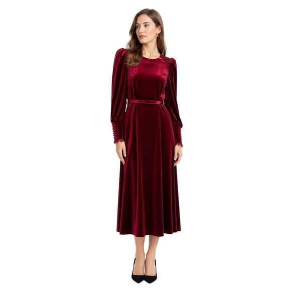 ANTONIO MELANI Dresses & Skirts - Antonio Melani Red Velvet Midi Dress Size 4